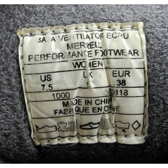 Merrell Baja Ventilator Ecru Suede Leather/Grey Mesh Hiking/Trail Shoes - 7.5 - Picture 8 of 8